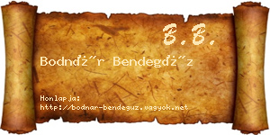 Bodnár Bendegúz névjegykártya